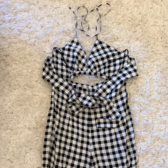 Zara Monochrome Gingham Jumpsuit - Picture 8 of 10